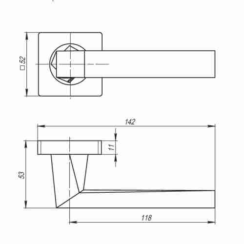 Комплект на 4 двери - Ручка дверная межкомнатная Armadillo Corsica SQ003-21CP-8 полированный хром